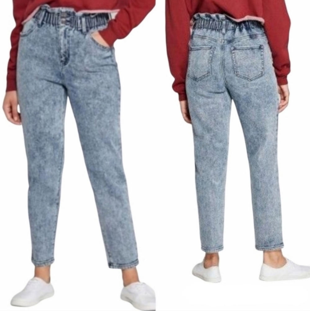 Wild Fable Acid Washed Paperbag Jeans Size 4